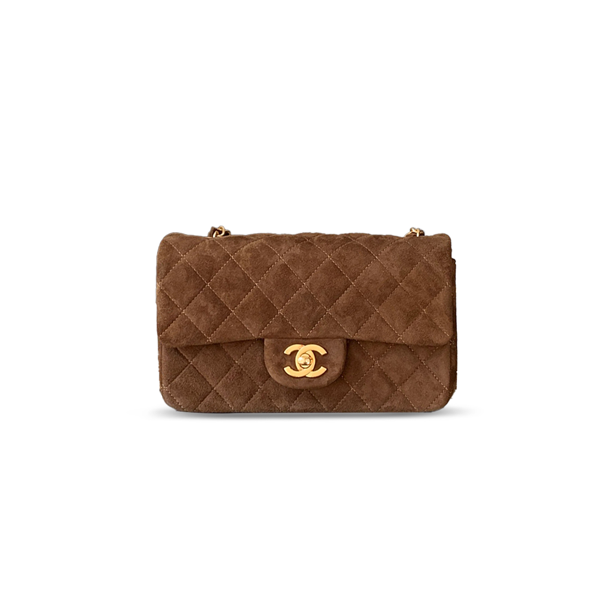 Ch*el suede small double flap shoulder bag 306489 (20*12*6cm)